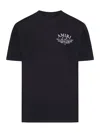 Amiri Black Crewneck T-shirt With Logo Lettering On The Front And Maxi Logo Print On The Rear In Cotton Ma In Black