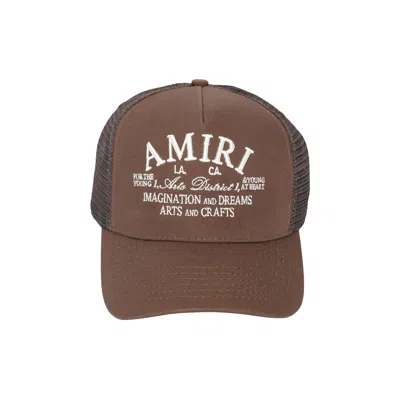 Pre-owned Amiri Arts District Trucker Hat 'acorn' | Brown | Men's Size Onesize