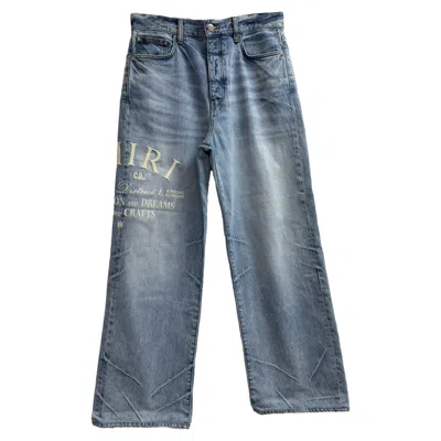 Amiri Arts District Wide-leg Jeans In Blue Cotton