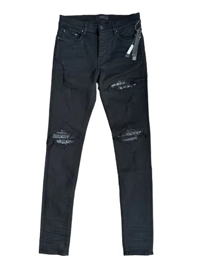 Pre-owned Amiri Authentic  Mx 1 Bandana Jeans Skinny Black