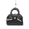 Amiri Mini Calfskin Bowling Bag With Paisley Print Scarf In Black