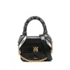 Amiri Crocodile-effect Satchel In Black
