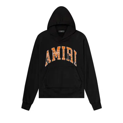 Pre-owned Amiri Bandana Applique Hoodie 'black/orange'