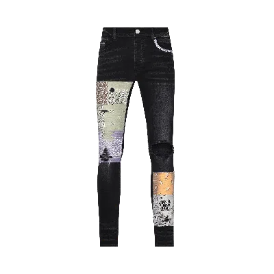 Pre-owned Amiri Bandana Art Patch Jean 'aged Black'
