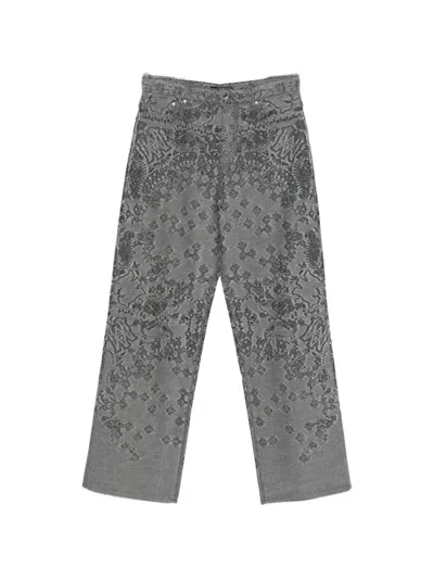 Amiri Bandana Baggy Jeans In Gray