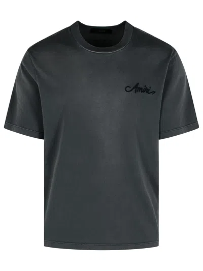 AMIRI BANDANA BLACK COTTON T-SHIRT