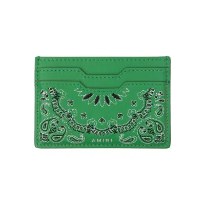 Pre-owned Amiri Bandana Card Holder 'green' | Men's Size Onesize