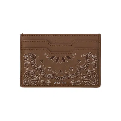 Pre-owned Amiri Bandana Card Holder 'oatmeal' | Tan | Men's Size Onesize