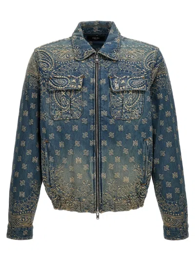 Amiri Bandana Denim Blouson In Blue