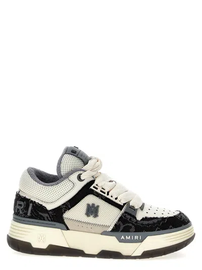 Amiri Multicolor Leather And Fabric Bandana Denim Ma-1 Sneakers In Black