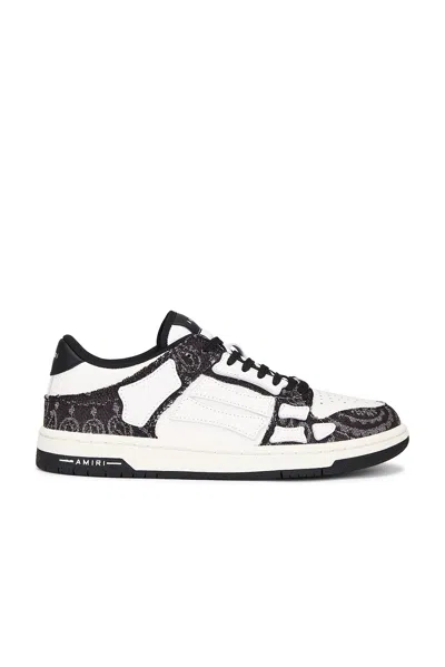 Amiri Bandana Denim Skeleton Top Low Sneaker In Black