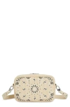 Amiri Alabaster Bandana Paisley-embroidered Raffia Cross-body Bag In Alabaster