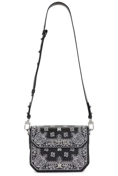 Amiri Bandana Embroidered Crossbody Bag In Black