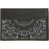 Amiri Bandana Embroidered Leather Card Case In Black