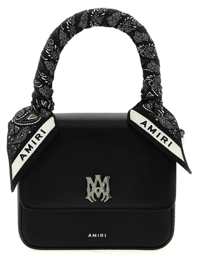 Amiri Nappa Leather Bandana Handbag With Structured Silhouette In Black
