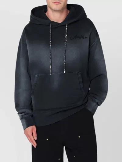 Amiri Bandana Hoodie With Drawstring And Graphic Print In Blue