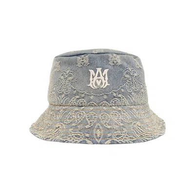 Pre-owned Amiri Bandana Jacquard Bucket Hat 'indigo' | Blue | Men's Size Onesize