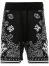 Amiri Bandana-jacquard Knitted Shorts In Black
