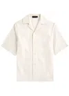 Amiri Bandana-jacquard Linen-blend Shirt In Cream