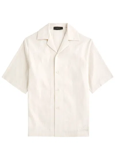 Amiri Bandana-jacquard Linen-blend Shirt In Cream