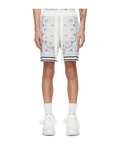 Amiri Bandana Jacquard Logo Pattern Shorts In White