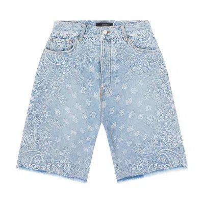 Pre-owned Amiri Bandana Jacquard Skater Short 'perfect Indigo' | Blue | Men's Size 30