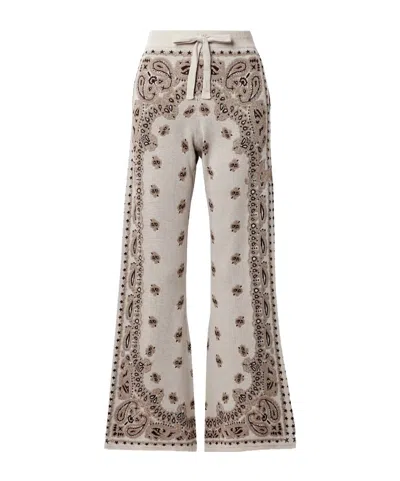 Amiri Bandana Jacquard-knit Cotton Track Pants In Brown