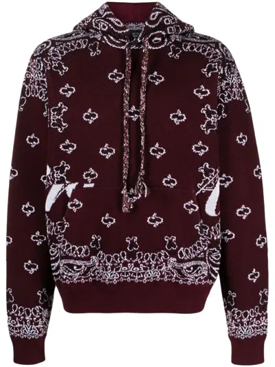 Amiri Burgundy Bandana Hoodie In Red