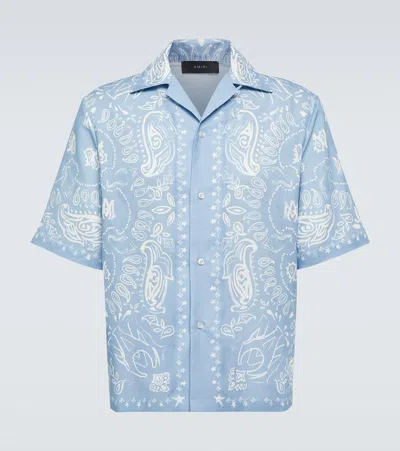 Amiri Bandana Linen And Cotton Bowling Shirt In Multi