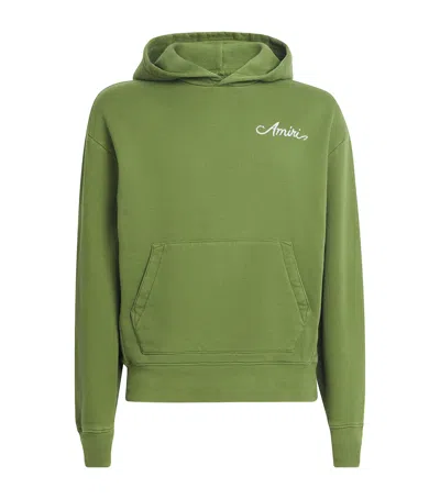 Amiri Bandana Logo Hoodie In Green