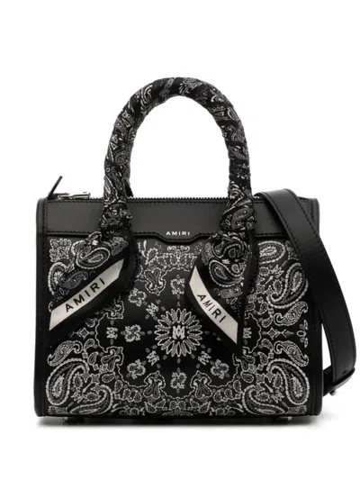 Amiri Bandana Micro Triangle Crossbody Bag In Black