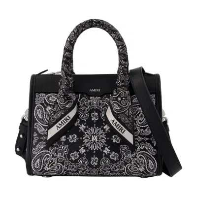 Amiri Bandana Micro Triangle Purse In Black