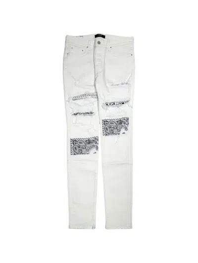Amiri Bandana-patch Jeans In White