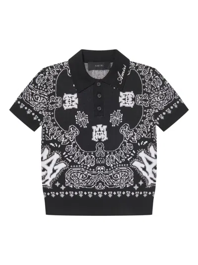 Amiri Bandana Polo Shirt In Black