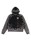 Amiri Logo-embroidered Bandana-print Hoodie In Black