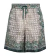 Amiri Multicolor Bandana Silk Bermuda In Gray