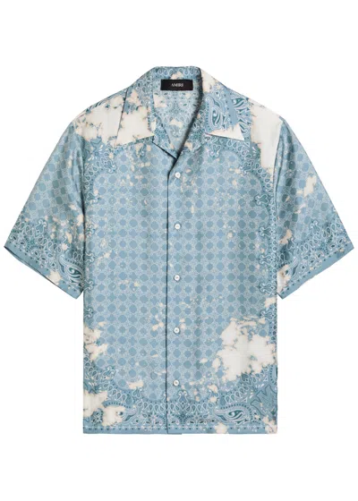 Amiri Bandana Printed Silk-satin Shirt In Transparent