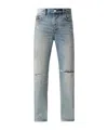 Amiri Bandana Repair Mid-rise Straight-leg Jeans In Gray
