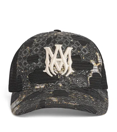 Amiri Bandana Repair Trucker Cap In Black