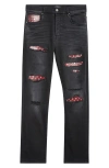 Amiri Distressed Bandana-detail Jeans In Black