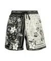 Amiri Silk Bandana Print Bermuda Shorts In Black