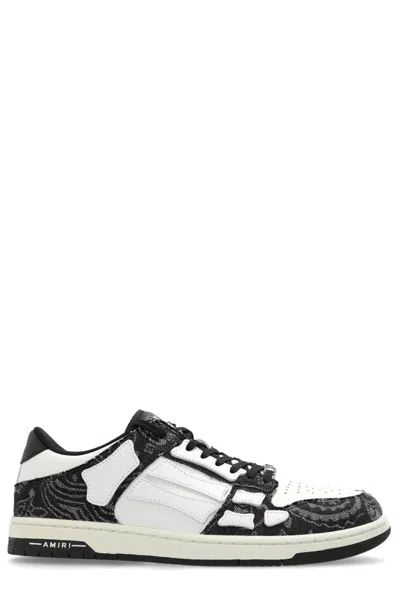 Amiri Bandana Skel Top Lace-up Sneakers In Black/white