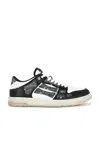 Amiri Skel Top Black Low Top Sneakers With Logo Patch On The Tongue And Logo Lettering On The Heel In Leat In Black