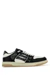 Amiri Low-top White Leather Sneakers With Contrast Detailing In Black