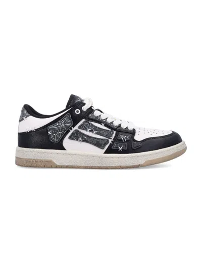 Amiri Bandana Skel Top Low Sneakers In Black