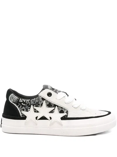 Amiri Low-top Sneakers With Bandana Detail And Contrasting Logo In White