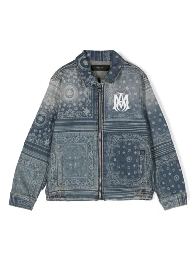 Amiri Bandana Zip Jacket In Blue