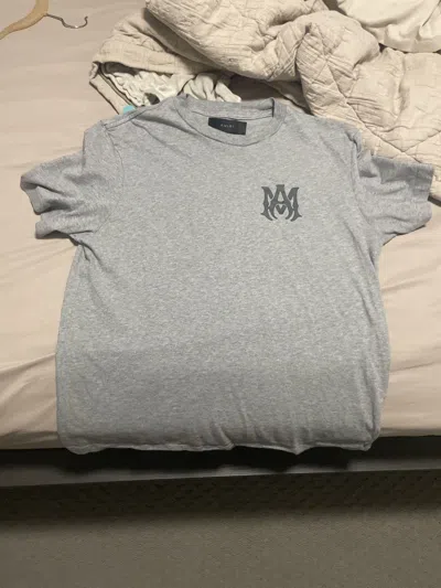 Pre-owned Amiri Bar Logo Tee In Gray