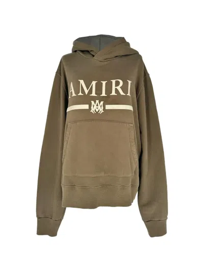 Pre-owned Amiri Bar Logo-detail Hoodie In Brown