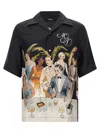Amiri Mens Black Graphic-print Short-sleeve Silk Bowling Shirt